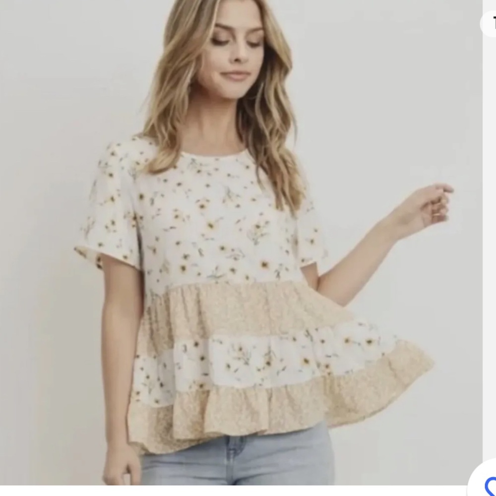 Paper Crane Floral Babydoll Top